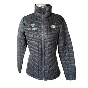 The North Face Women's Gray Quilted Puffer Jacket Customized